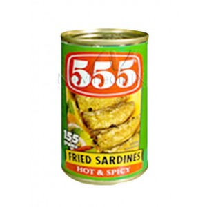 555 , Sardines Fried Sardines Hot & Spicy (155 g)