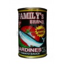 Family's brand sardines in tomato sauce - green