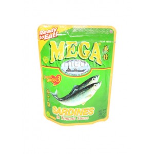 Mega Sardines, in Tomato Sauce  Regular Ready to Eat (110 grams)