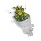 3 Yellow Roses with Limonium White Statice and Lemon Statice